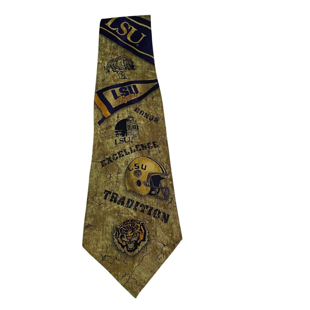 LSU Tigers Necktie By Eagle 100%‎ Silk